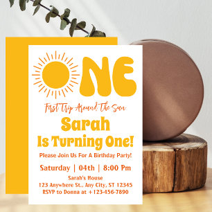 Invitación Primera vuelta alrededor del Sol Fiesta de cumplea