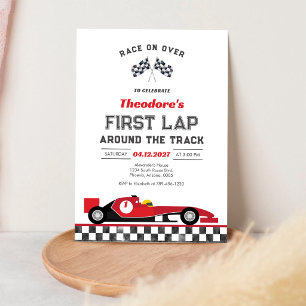 Invitación Primera Vuelta en la Pista Coche de Carreras Cumpl