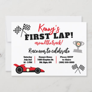 Invitación Primera Vuelta en la Pista, Fiesta de Cumpleaños d