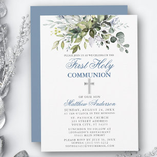 Invitación Primeras comunidades botánicas Plata Dusty Blue