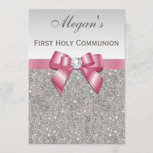 Invitación Primeras joyas, arco y diamante de la plata de la