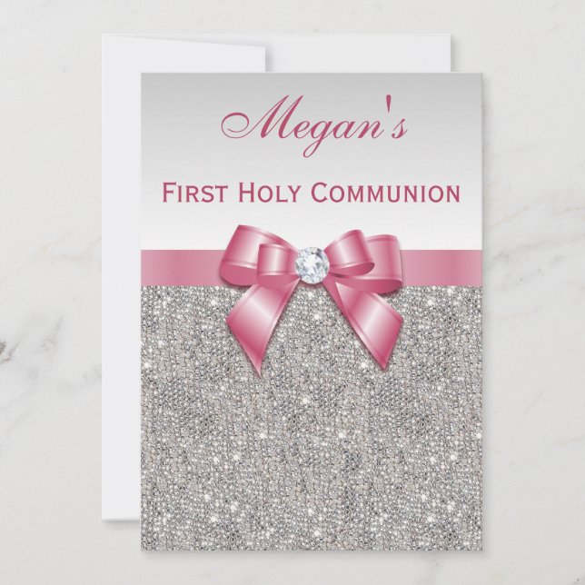 Invitación Primeras joyas de plata de la comunión, buey y dia (Anverso)