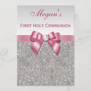 Invitación Primeras joyas de plata de la comunión, buey y dia