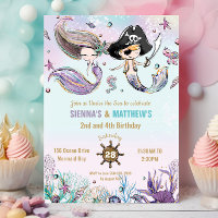 Primeras sirenas y piratas gemelos hermanos cumple