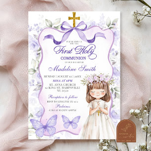 Invitación Primerísima Comunión Floral de la Cinta Púrpura