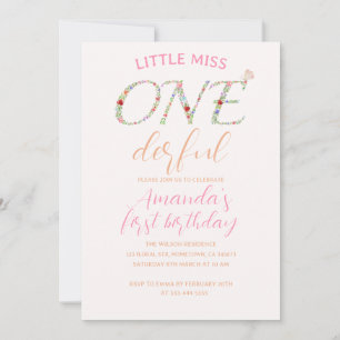 Invitación Primerísima Miss One Derecha