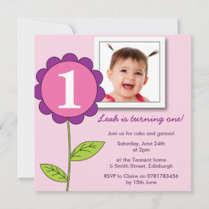 Invitación Primero 1ra flor de la foto de la fiesta de