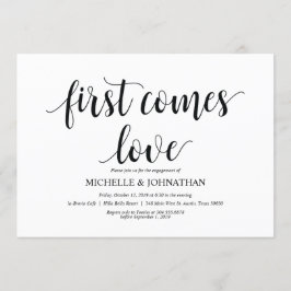 Invitación Primero viene el amor, fiesta de compromiso invita