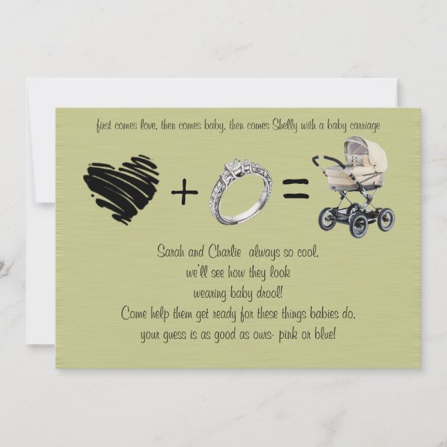 Invitación Primero Viene El Amor, Luego Viene El Matrimonio.. (Anverso)