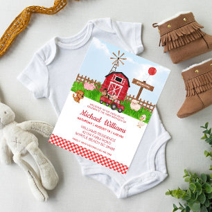 Invitación Primeros animales de la granja Barnyard