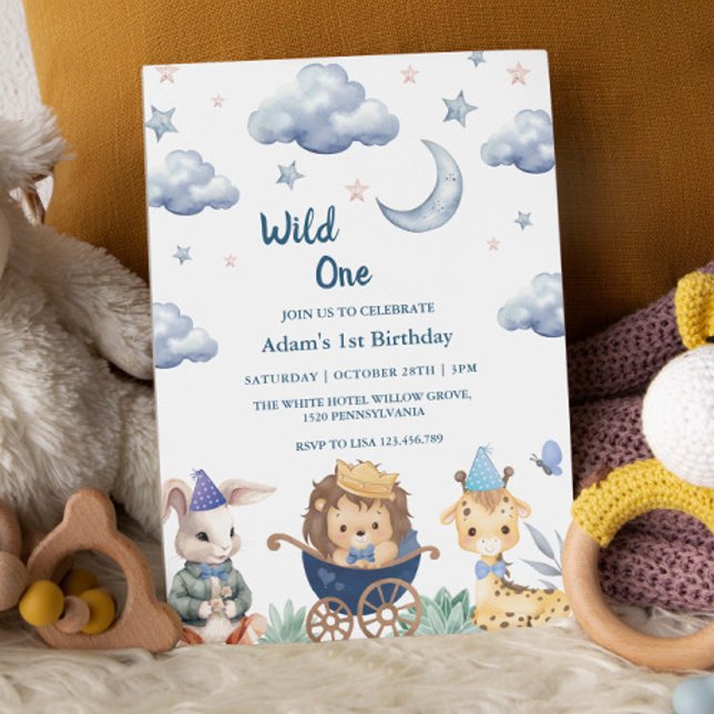 Invitación Primeros animales salvajes Safari de cumpleaños (Subido por el creador)