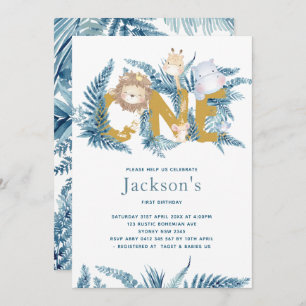 Invitación Primeros cumpleaños de los animales de Safari