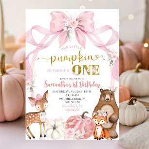 Invitación Primeros cumpleaños de los animales de Woodland Bo