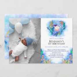 Invitación Primeros cumpleaños de Ocean Sea Animals