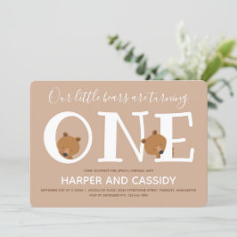 Invitación Primeros cumpleaños de un animal moreno