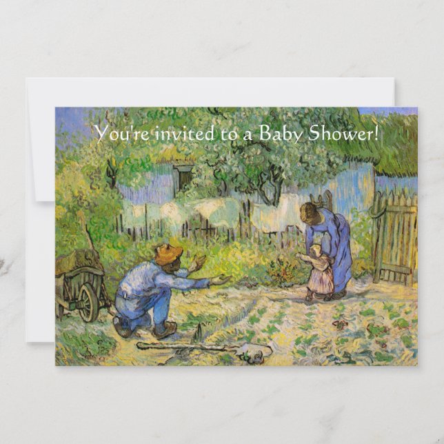 Invitación Primeros pasos (según Millet) de Vincent van Gogh (Anverso)