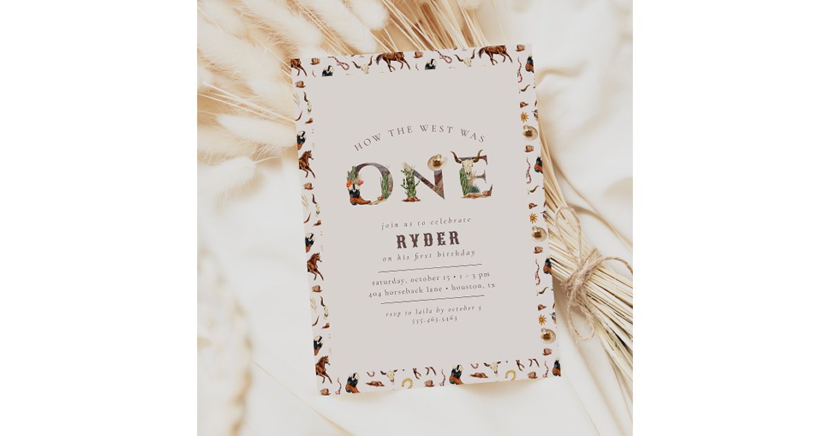 Invitación Primeros rodeo-niños occidentales 1 cumpleaños | Zazzle.es