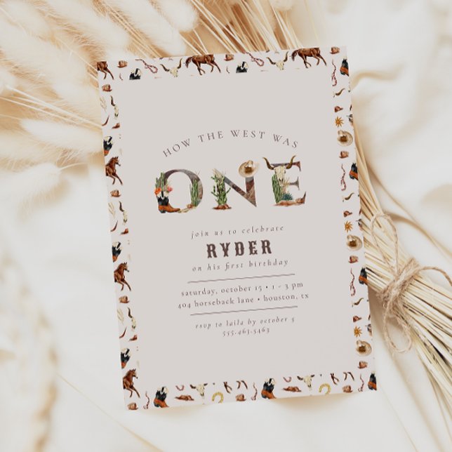 Invitación Primeros rodeo-niños occidentales 1 cumpleaños (Subido por el creador)
