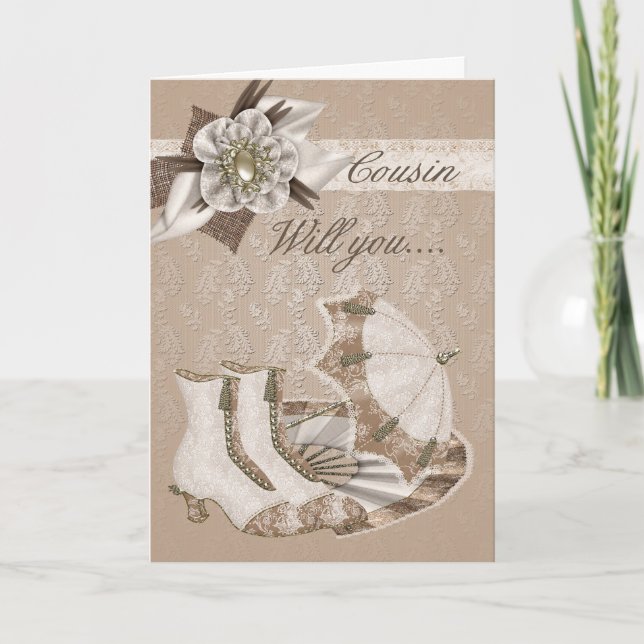 Invitación Primo de Bridesmaid, ¿serás mi dama de honor? (Anverso)