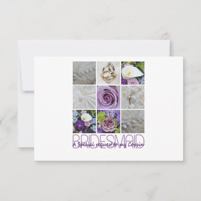 Invitación Primo, por favor, sea dama de honor (Anverso)