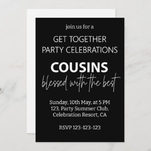 Invitación Primos Bendecidos Con El Mejor Fiesta De Reunión F