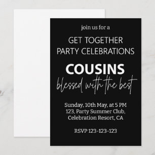 Invitación Primos Bendecidos Con La Mejor Fiesta De Reunión F