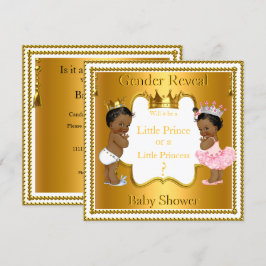 Invitación Prince Princess Gender Revelan Baby Shower Ethnic