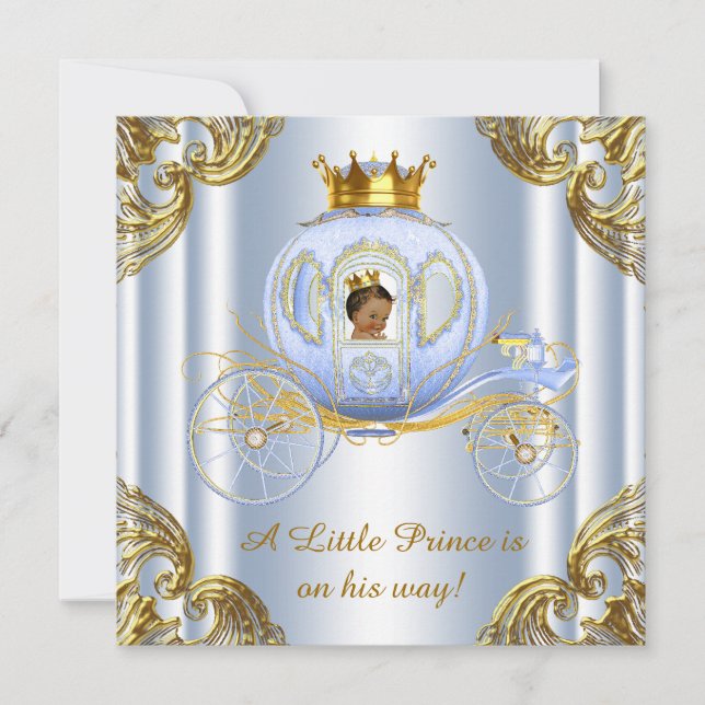 Invitación Prince Royal Carriage Prince Baby Shower (Anverso)