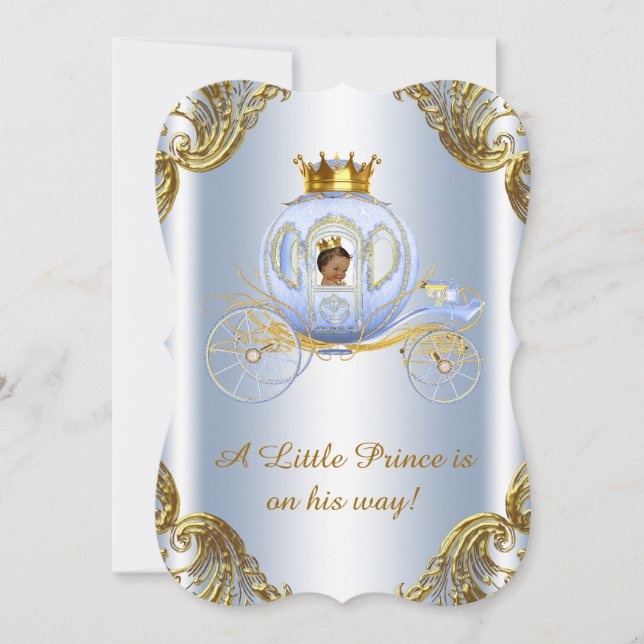 Invitación Prince Royal Carriage Prince Baby Shower (Anverso)