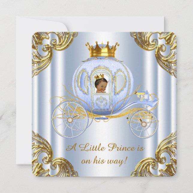 Invitación Prince Royal Carriage Prince Baby Shower (Anverso)