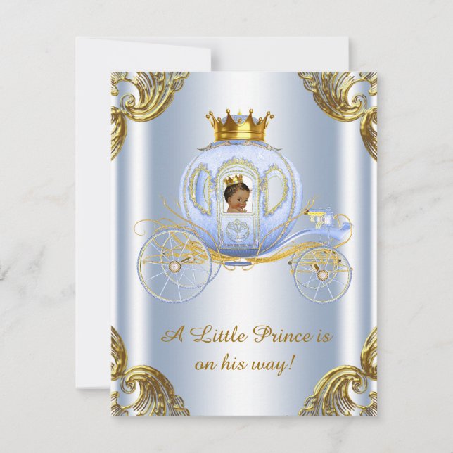 Invitación Prince Royal Carriage Prince Baby Shower (Anverso)