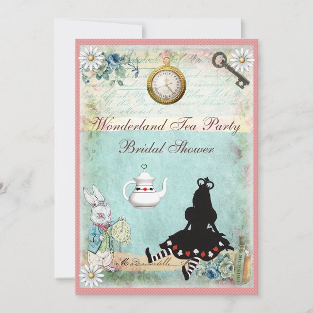 Invitación Princesa Alicia en ducha nupcial del país de las (Anverso)