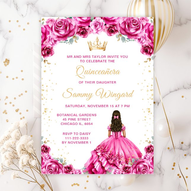 Invitación Princesa ardiente Floral Quinceañera (Subido por el creador)