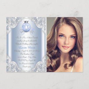Invitación Princesa azul Birthday de Cenicienta