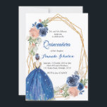 Invitación Princesa Azul Marina Quinceañera España 15 cumplea<br><div class="desc">Princesa Azul Marina Quinceañera España 15 cumpleaños</div>