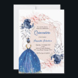Invitación Princesa Azul Marina Quinceañera España 15 cumplea<br><div class="desc">Princesa Azul Marina Quinceañera España 15 cumpleaños</div>