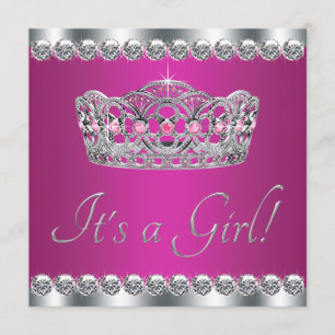 Invitación Princesa Baby Shower de las rosas fuertes de los