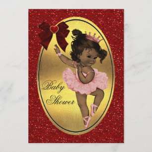 Invitación Princesa Ballerina Faux Relieve metalizado dorado