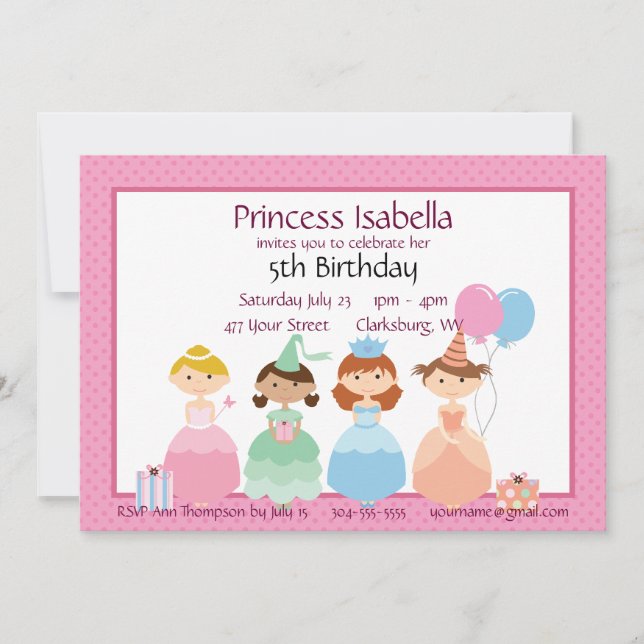 Invitación Princesa Birthday (Anverso)