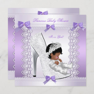 Invitación Princesa bonito Baby Shower linda Chica en zapato 