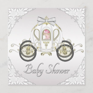 Invitación Princesa Coach y blanco Baby Shower de los rosas