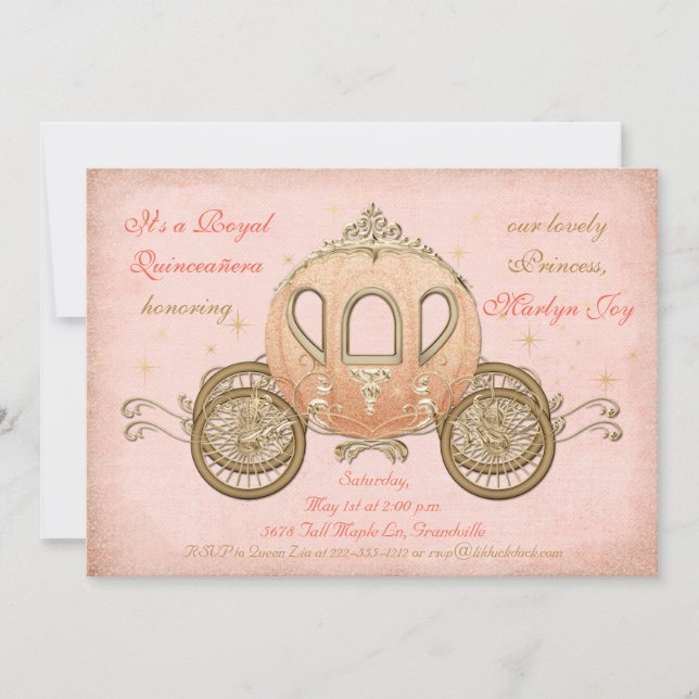 Invitación Princesa coralina Quinceanera Invitations del (Anverso)