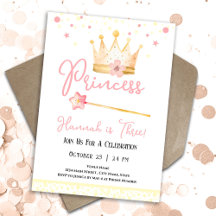 Princesa Crown Pink 3er Chica Cumpleaños