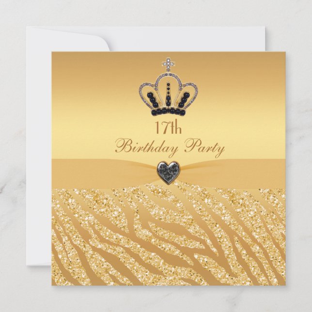Invitación Princesa Crown y cumpleaños de la impresión del (Anverso)