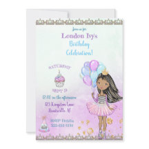 Princesa Cumpleañera Afroamericana Lavanda