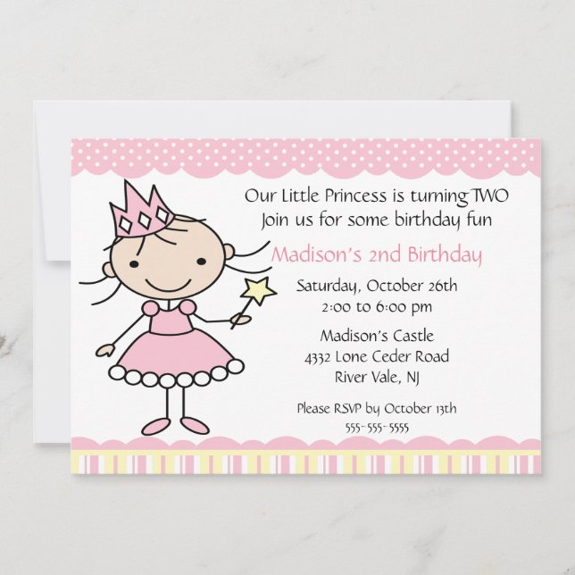 Invitación Princesa Dance Birthday Invitation (Anverso)