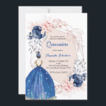 Invitación Princesa de Azul Marino Quinceañera Cumpleaños Esp<br><div class="desc">Princesa de Azul Marino Quinceañera Cumpleaños Español 15</div>