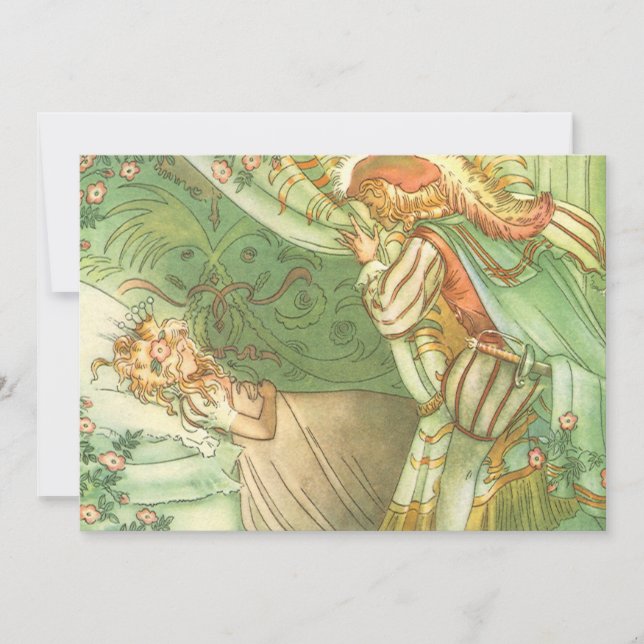 Invitación Princesa de Belleza Durmiente, cuento de hadas vin (Anverso)