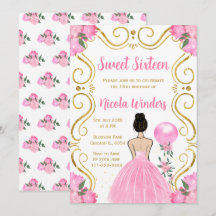 Princesa de cabello dulce y marrón en rosa