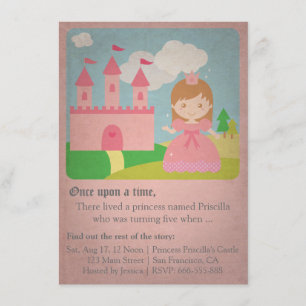 Invitación Princesa de Cuento de Hadas Vintage, Fiesta de Cum